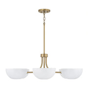 Capital Lighting 451461AW Reece Six Light Chandelier, Aged Brass and White Alternate Image.jpg