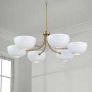 Capital Lighting 451461AW Reece Six Light Chandelier, Aged Brass and White Alternate Image 6.jpg