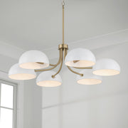 Capital Lighting 451461AW Reece Six Light Chandelier, Aged Brass and White Alternate Image 7.jpg