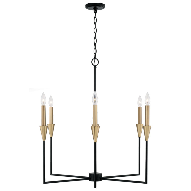 Capital Lighting 451961AB Avant Six Light Chandelier, Aged Brass and Black Alternate Image.jpg
