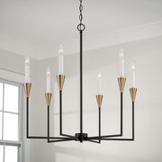 Capital Lighting 451961AB Avant Six Light Chandelier, Aged Brass and Black Alternate Image.jpg