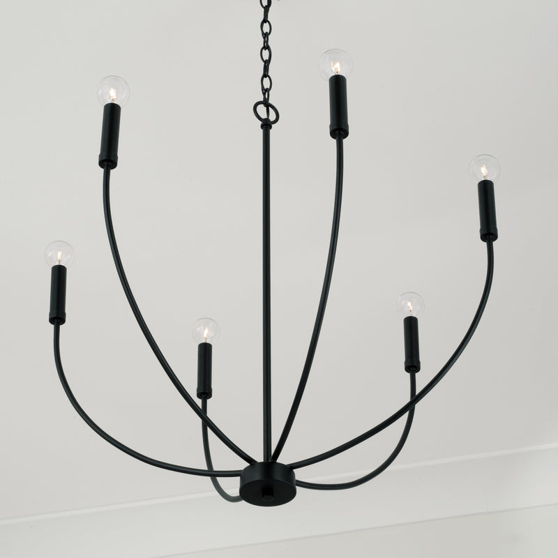 Capital Lighting 452161MB Ansley Six Light Chandelier, Matte Black Alternate Image 2.jpg