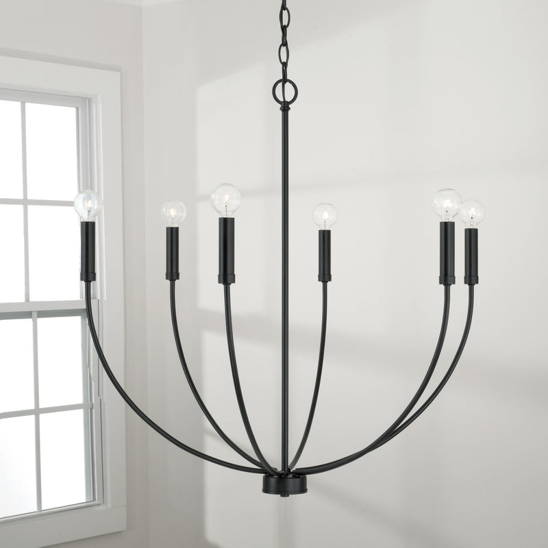 Capital Lighting 452161MB Ansley Six Light Chandelier, Matte Black Alternate Image 3.jpg