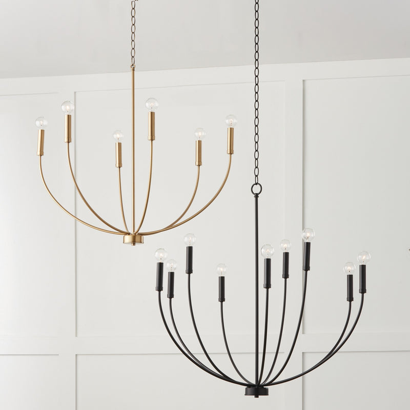 Capital Lighting 452191MB Ansley Nine Light Chandelier, Matte Black Alternate Image 2.jpg