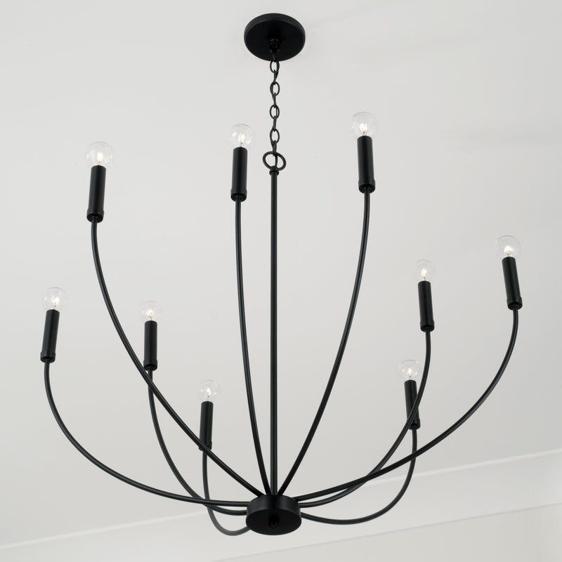 Capital Lighting 452191MB Ansley Nine Light Chandelier, Matte Black Alternate Image 3.jpg