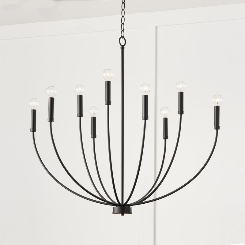 Capital Lighting 452191MB Ansley Nine Light Chandelier, Matte Black Alternate Image 4.jpg