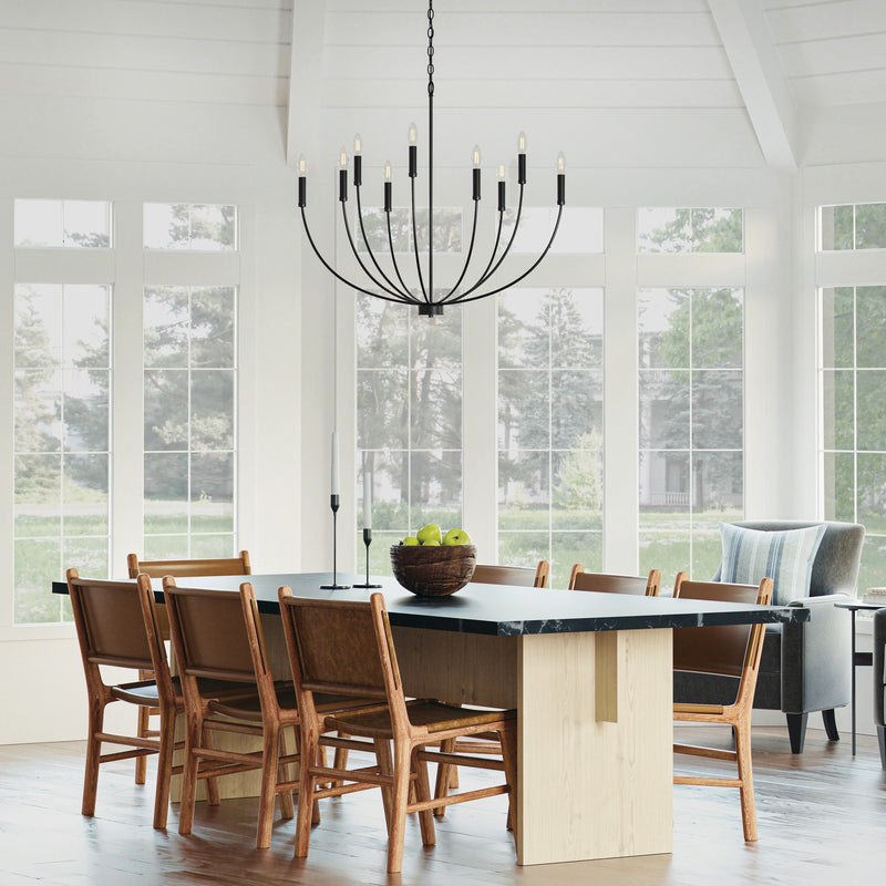 Capital Lighting 452191MB Ansley Nine Light Chandelier, Matte Black Alternate Image 6.jpg