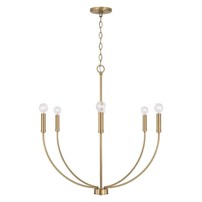 Capital Lighting 452161AD Ansley Six Light Chandelier, Aged Brass Alternate Image.jpg