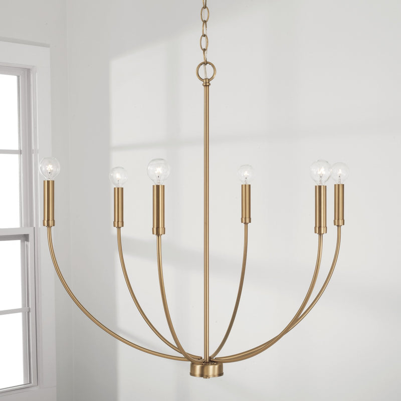 Capital Lighting 452161AD Ansley Six Light Chandelier, Aged Brass Alternate Image 3.jpg