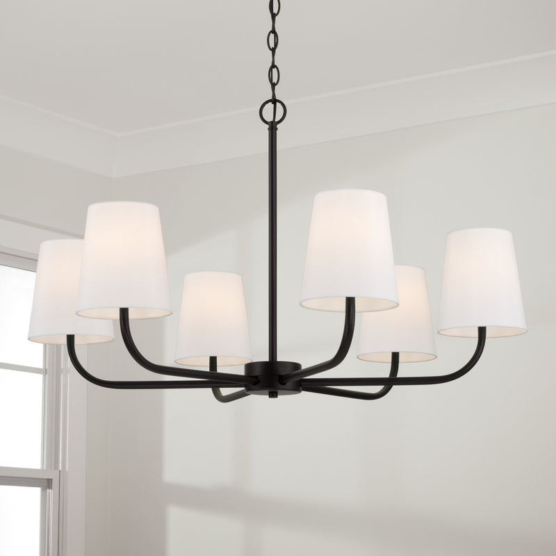 Capital Lighting 449462MB-706 Brody Six Light Chandelier, Matte Black Alternate Image 3.jpg