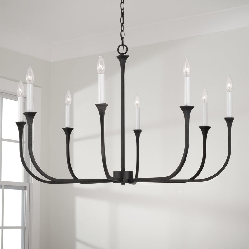 Capital Lighting 452381BI Decklan Eight Light Chandelier, Black Iron Alternate Image 4.jpg