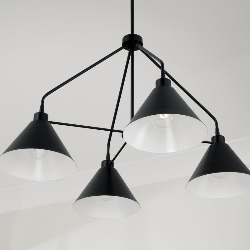Capital Lighting 451341MB Alden Four Light Chandelier, Matte Black Alternate Image 2.jpg
