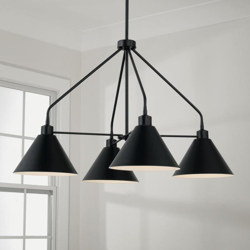 Capital Lighting 451341MB Alden Four Light Chandelier, Matte Black Alternate Image 3.jpg