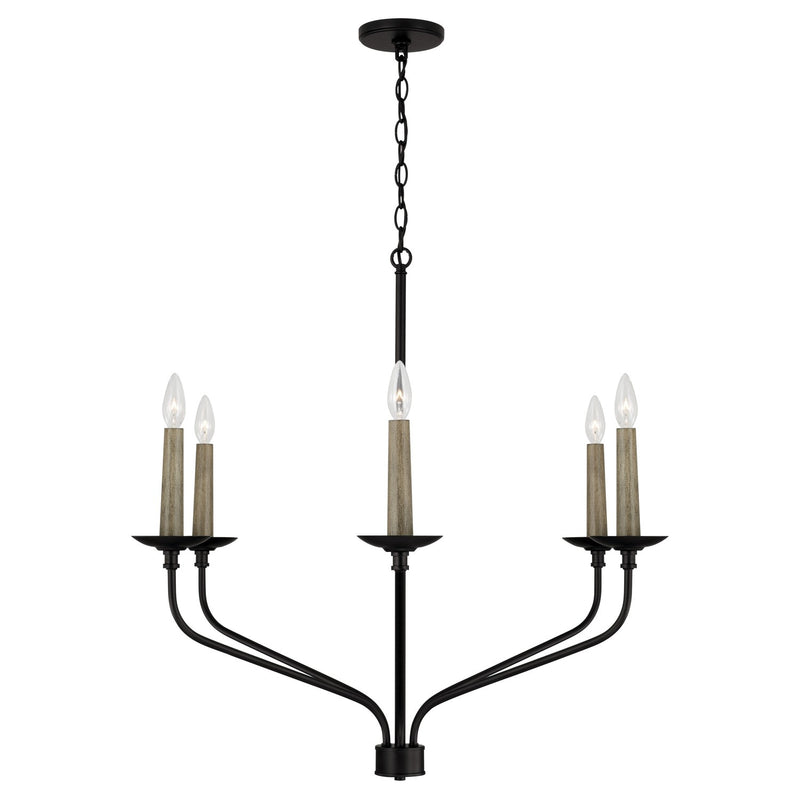 Capital Lighting 451561MB Wilder Six Light Chandelier, Matte Black Alternate Image.jpg