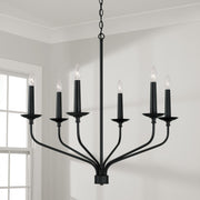 Capital Lighting 451561MB Wilder Six Light Chandelier, Matte Black Alternate Image.jpg
