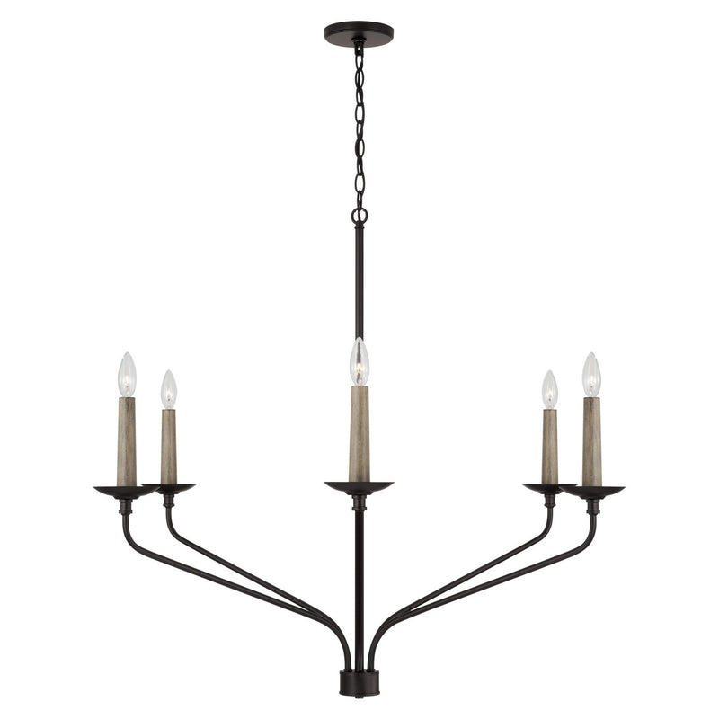 Capital Lighting 451562MB Wilder Six Light Chandelier, Matte Black Alternate Image.jpg