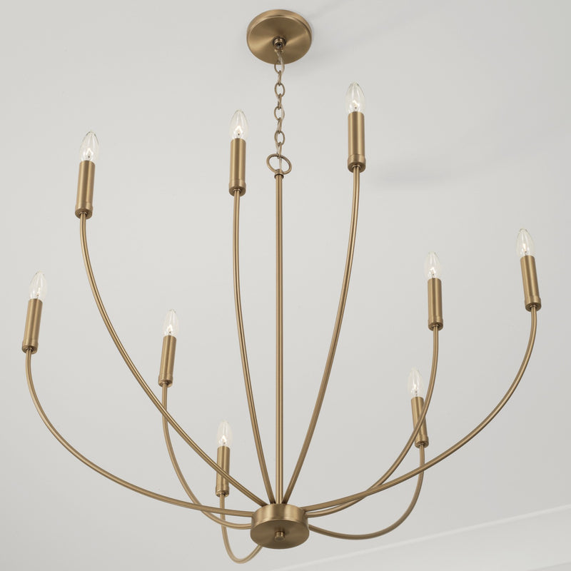 Capital Lighting 452191AD Ansley Nine Light Chandelier, Aged Brass Alternate Image 2.jpg