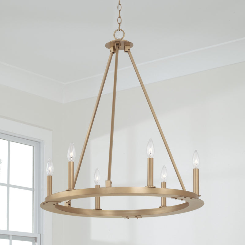 Capital Lighting 4916AD Pearson Six Light Chandelier, Aged Brass Alternate Image 3.jpg