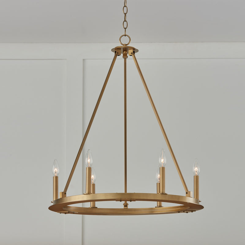Capital Lighting 4916AD Pearson Six Light Chandelier, Aged Brass Alternate Image 4.jpg