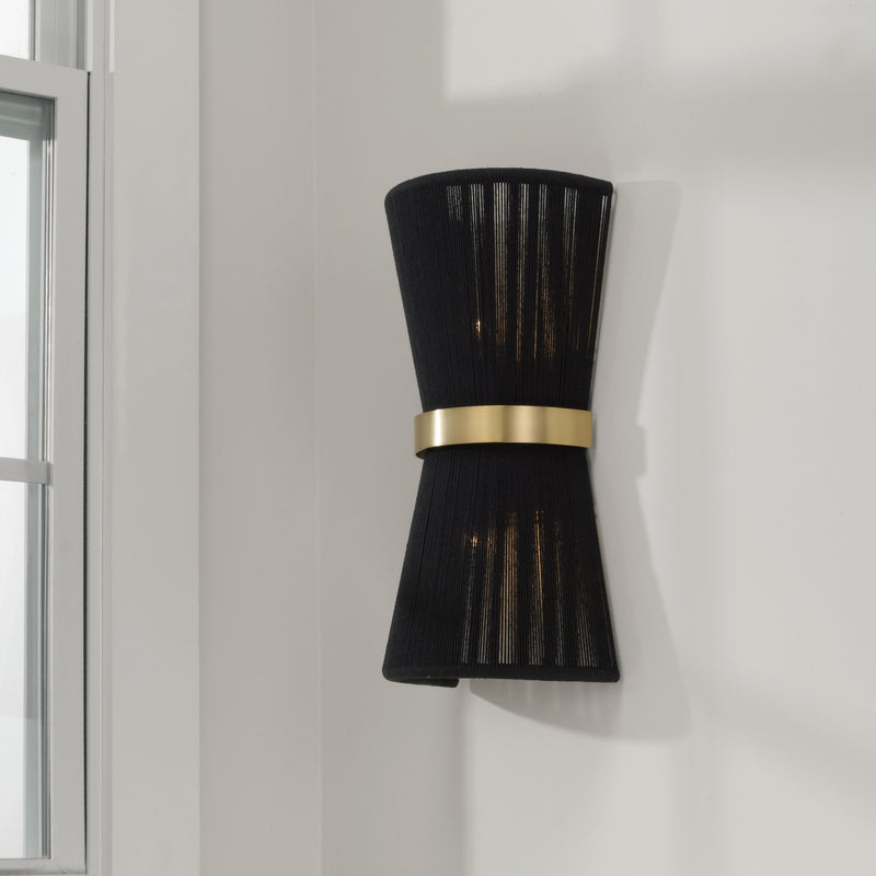 Capital Lighting 641221KP Cecilia Two Light Wall Sconce, Black Rope and Patinaed Brass Alternate Image 2.jpg