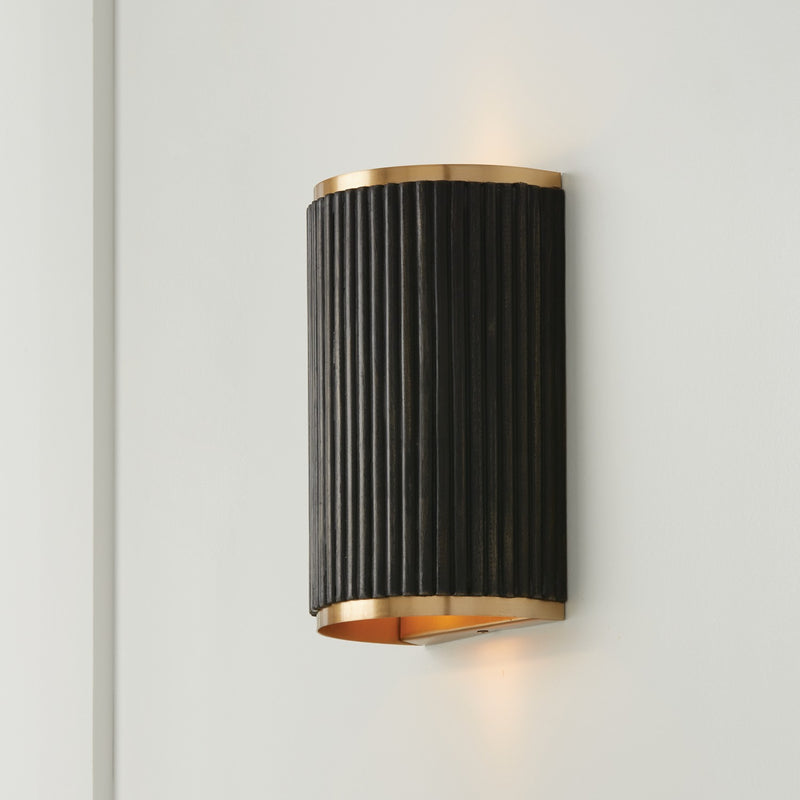 Capital Lighting 650721KR Donovan Two Light Wall Sconce, Black Stain and Matte Brass Alternate Image 3.jpg