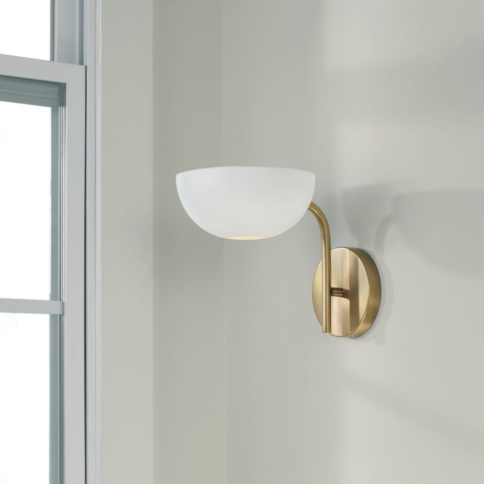 Capital Lighting 651411AW Reece One Light Wall Sconce, Aged Brass and White Alternate Image 3.jpg