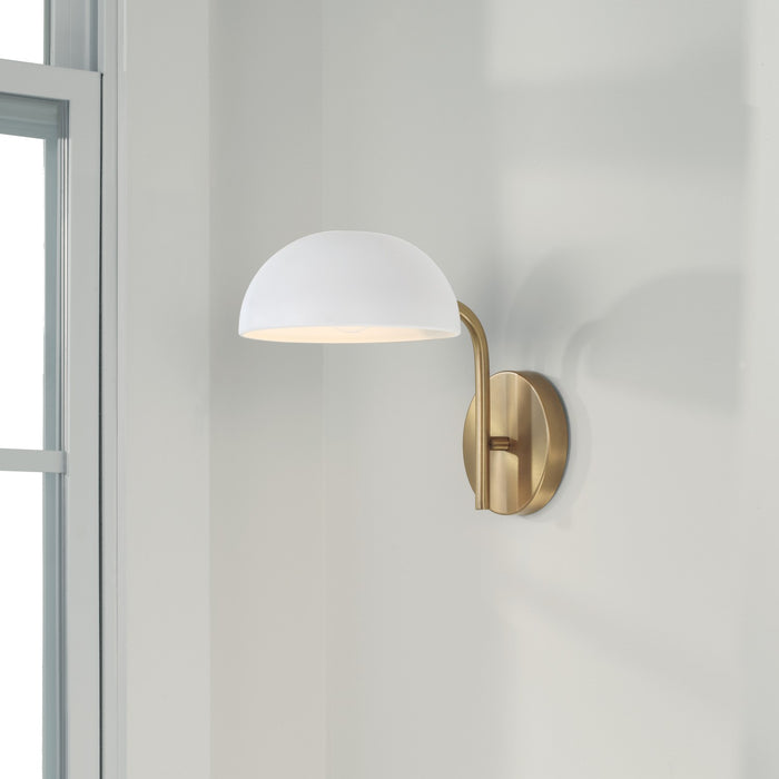 Capital Lighting 651411AW Reece One Light Wall Sconce, Aged Brass and White Alternate Image 4.jpg