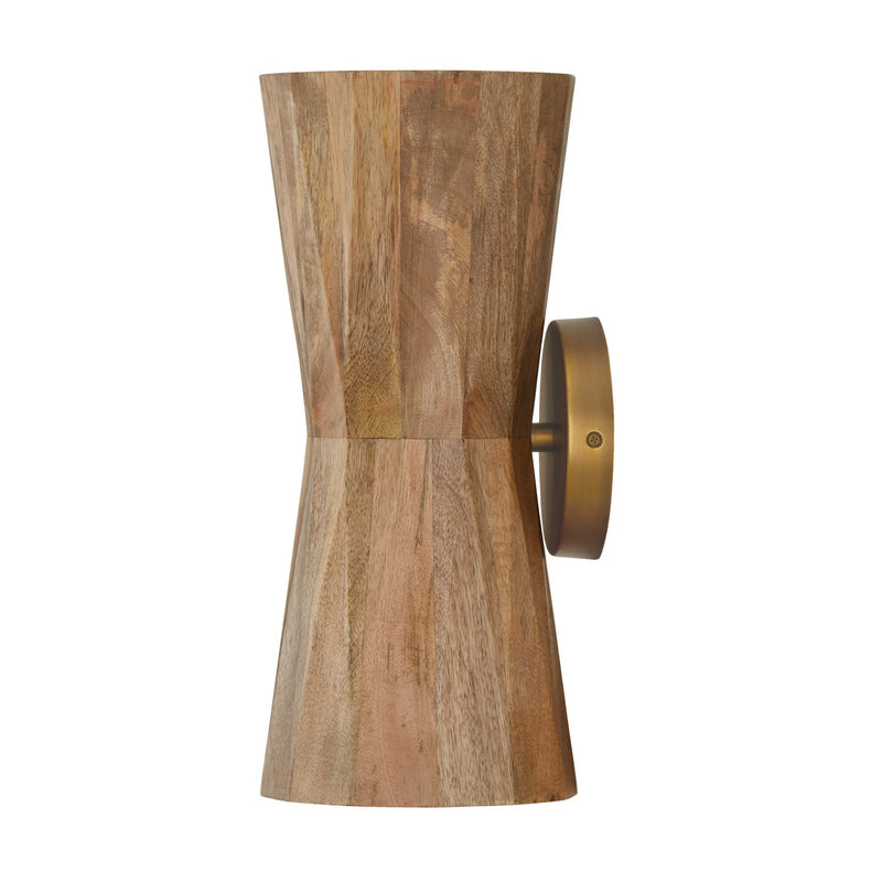 Capital Lighting 651021LW Nadeau Two Light Wall Sconce, Light Wood and Patinaed Brass Alternate Image 2.jpg