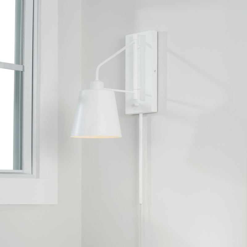 Capital Lighting 651311WE Alden One Light Wall Sconce, Matte White Alternate Image.jpg