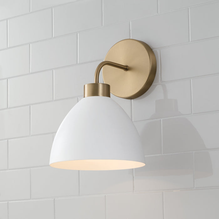 Capital Lighting 652011AW Ross One Light Wall Sconce, Aged Brass and White Alternate Image 3.jpg