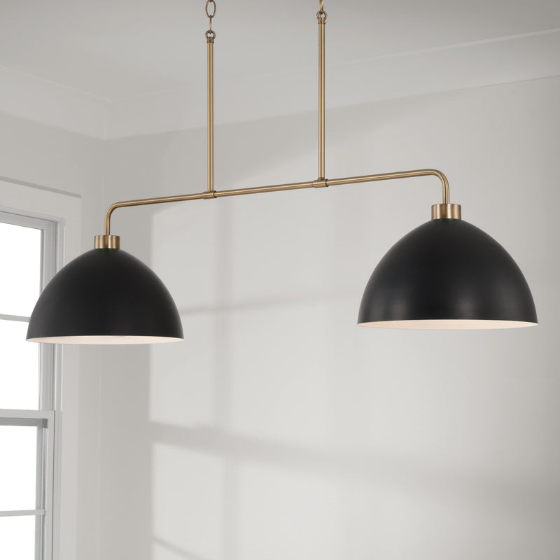 Capital Lighting 852021AB Ross Two Light Island Pendant, Aged Brass and Black Alternate Image 2.jpg