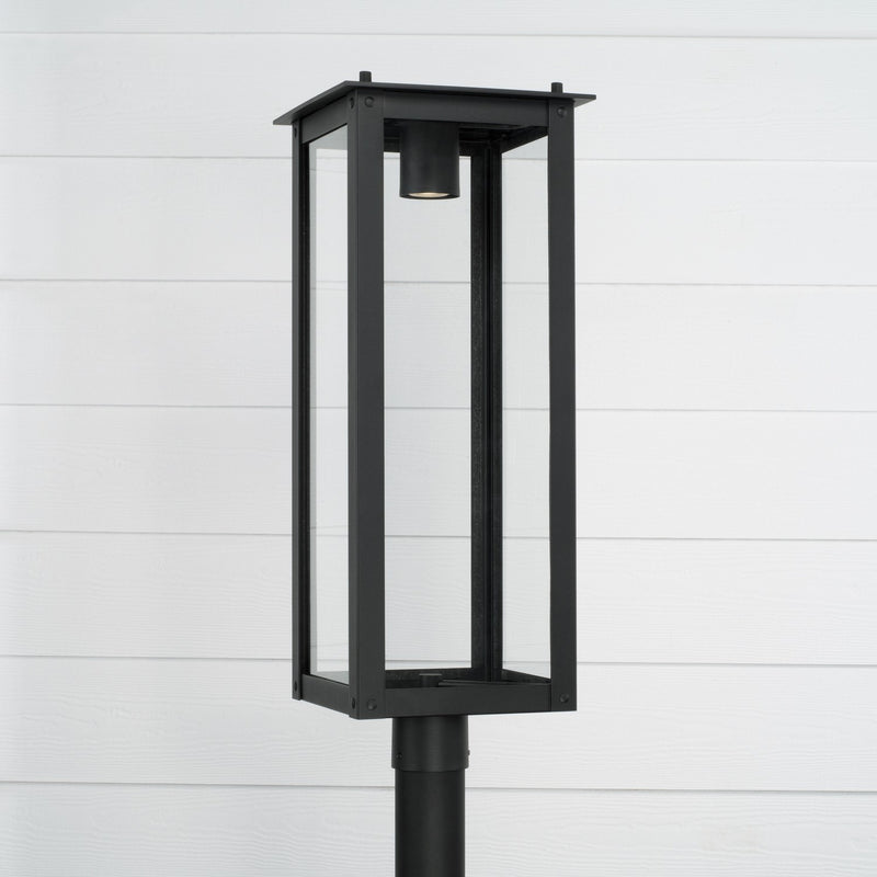 Capital Lighting 934643BK-GL Hunt One Light Outdoor Post-Lantern, Black Alternate Image 2.jpg