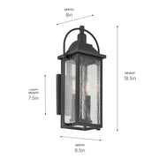 Kichler 49714BKT Two Light Outdoor Wall Mount, Textured Black (3)
