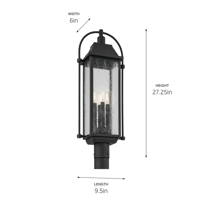Kichler 49717BKT Four Light Outdoor Post Mount, Textured Black (2)
