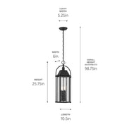 Kichler 49718BKT Four Light Outdoor Pendant, Textured Black (3)