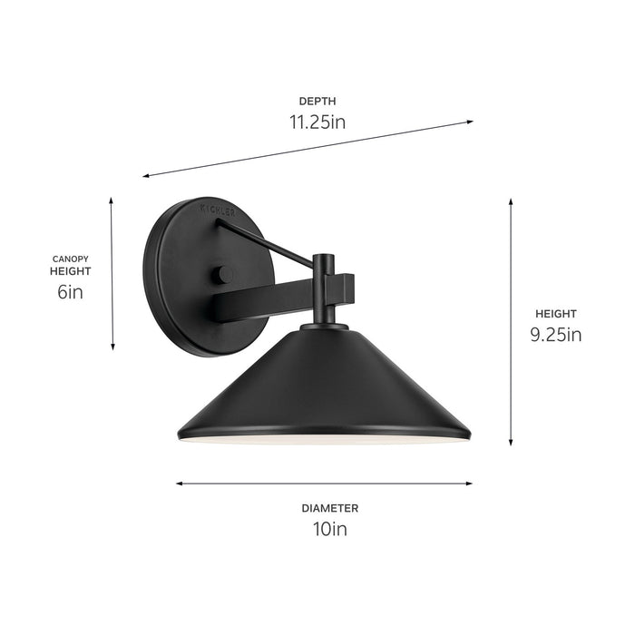 Kichler 49060BK One Light Outdoor Wall Mount, Black (4)