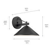 Kichler 49061BK One Light Outdoor Wall Mount, Black (4)