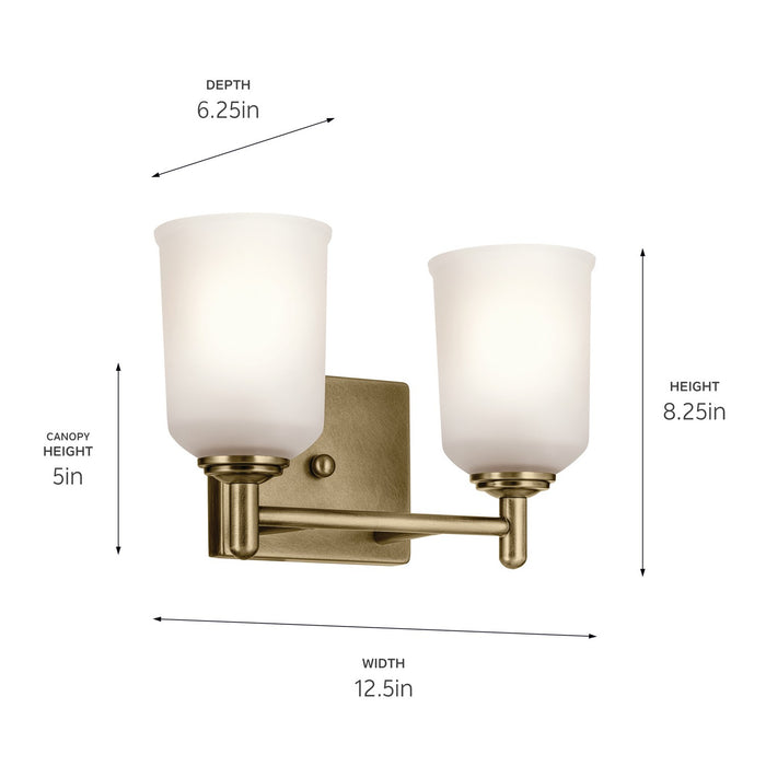 Kichler 45573NBR Two Light Bath, Natural Brass (2)
