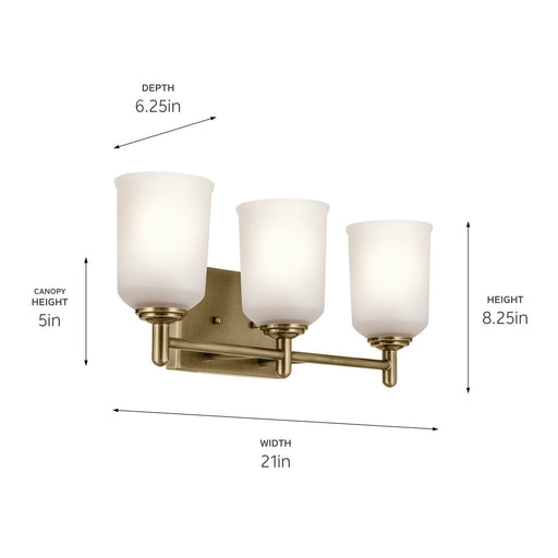 Kichler 45574NBR Three Light Bath, Natural Brass (2)