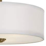 Kichler 43675NBR Three Light Semi Flush Mount, Natural Brass (3)