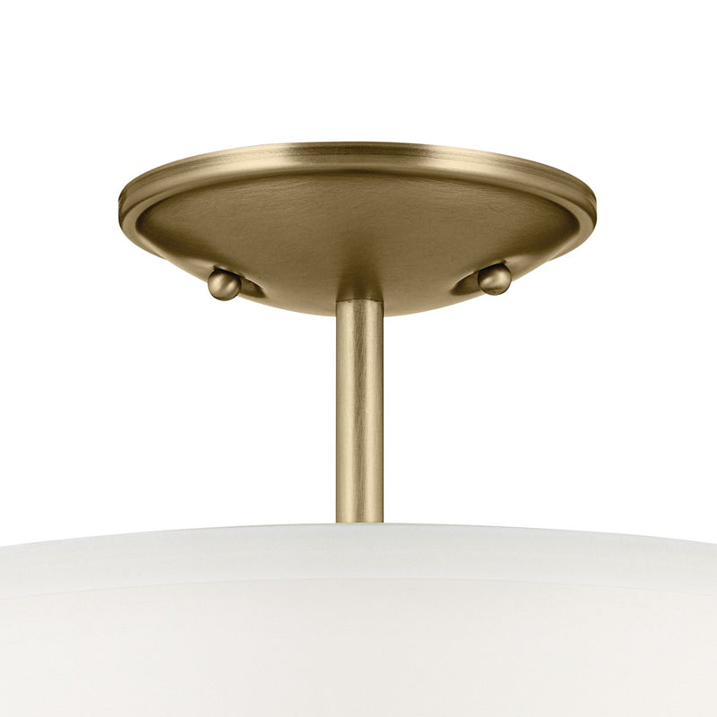 Kichler 43692NBR Three Light Semi Flush Mount, Natural Brass (2)