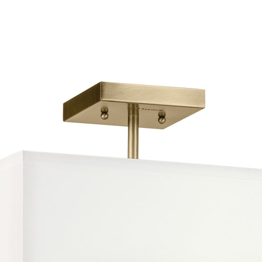 Kichler 43693NBR Three Light Semi Flush Mount, Natural Brass (2)