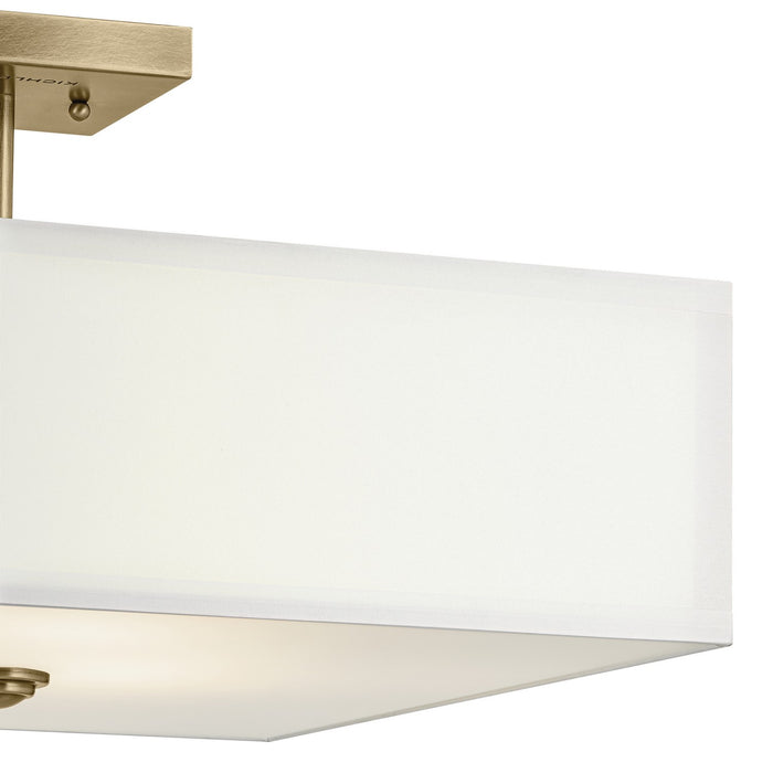 Kichler 43693NBR Three Light Semi Flush Mount, Natural Brass (3)
