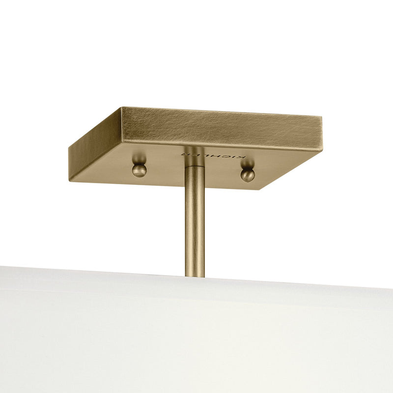 Kichler 43691NBR Three Light Semi Flush Mount, Natural Brass (2)