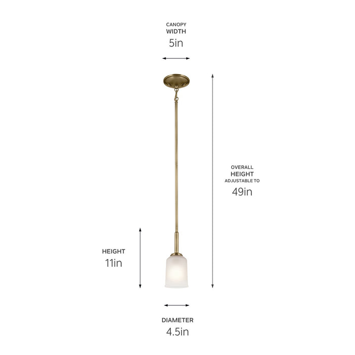Kichler 43674NBR One Light Mini Pendant, Natural Brass (4)