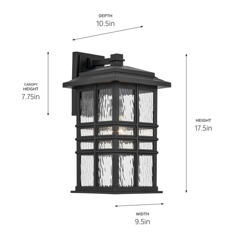 Kichler 49831BKT One Light Outdoor Wall Mount, Textured Black (2)