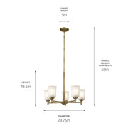 Kichler 43671NBR Five Light Chandelier, Natural Brass (3)