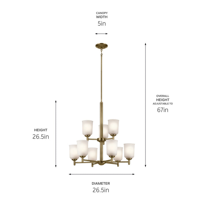 Kichler 43672NBR Nine Light Chandelier, Natural Brass (3)