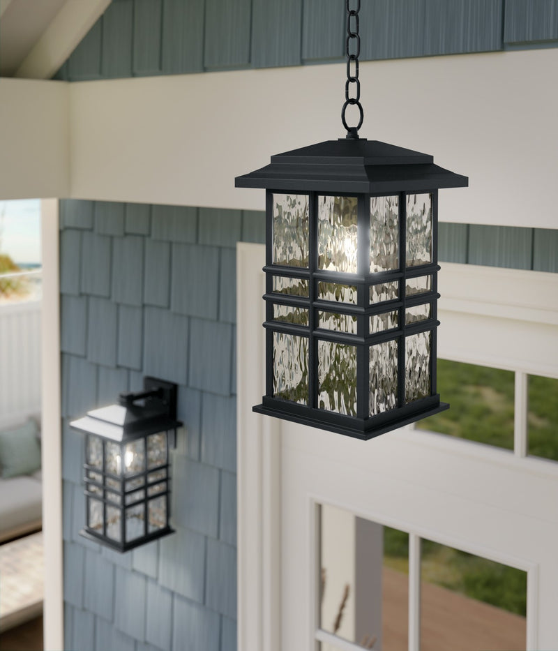 Kichler 49833BKT One Light Outdoor Pendant, Textured Black (6)