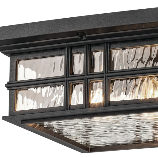 Kichler 49834BKT Two Light Outdoor Ceiling Mount, Textured Black (2)